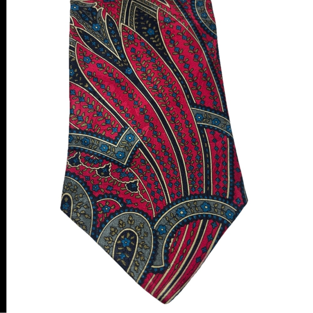Beau Brummel Paris 100% Silk Men’s Printed Paisley Necktie - Picture 6 of 7